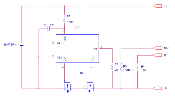 Sigle cell battery PCB management circuit